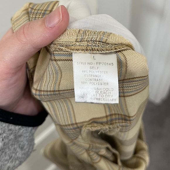 bohme tan brown and blue plaid business slacks‎ size large - Picture 2 of 7